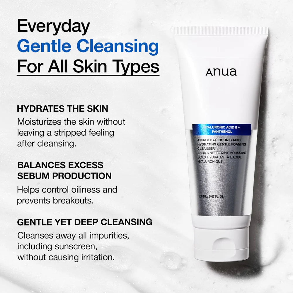 ANUA - 8 Hyaluronic Acid Hydrating Gentle Foaming Cleanser