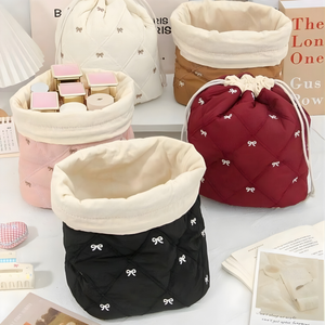 Bow Drawstring Cosmetic Bag