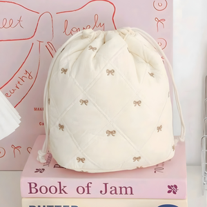 Bow Drawstring Cosmetic Bag