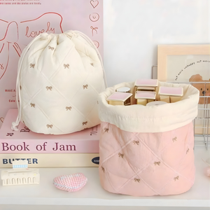 Bow Drawstring Cosmetic Bag