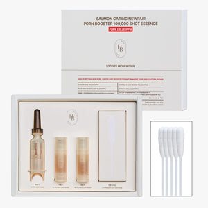 HEVEBLUE Salmon Caring Newpair PDRN Booster 100,000 Shot Essence 2 pc Set