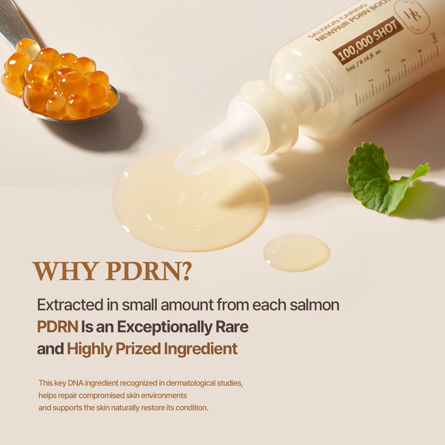 HEVEBLUE Salmon Caring Newpair PDRN Booster 100,000 Shot Essence 2 pc Set