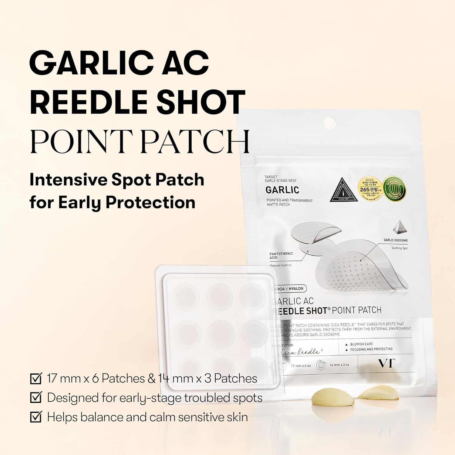 VT - Garlic AC Reedle Shot Point Patch - 9 Patches