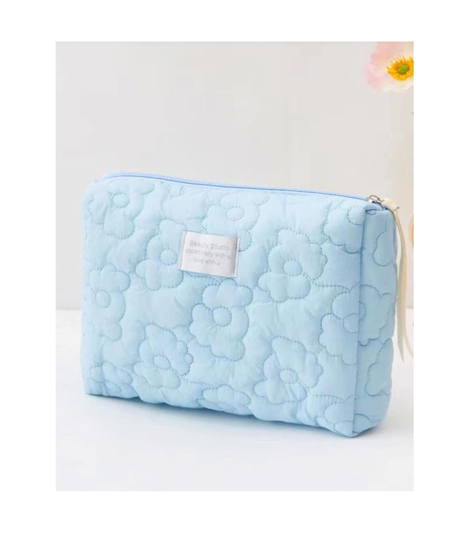 Floral Quilted Makeup Bag