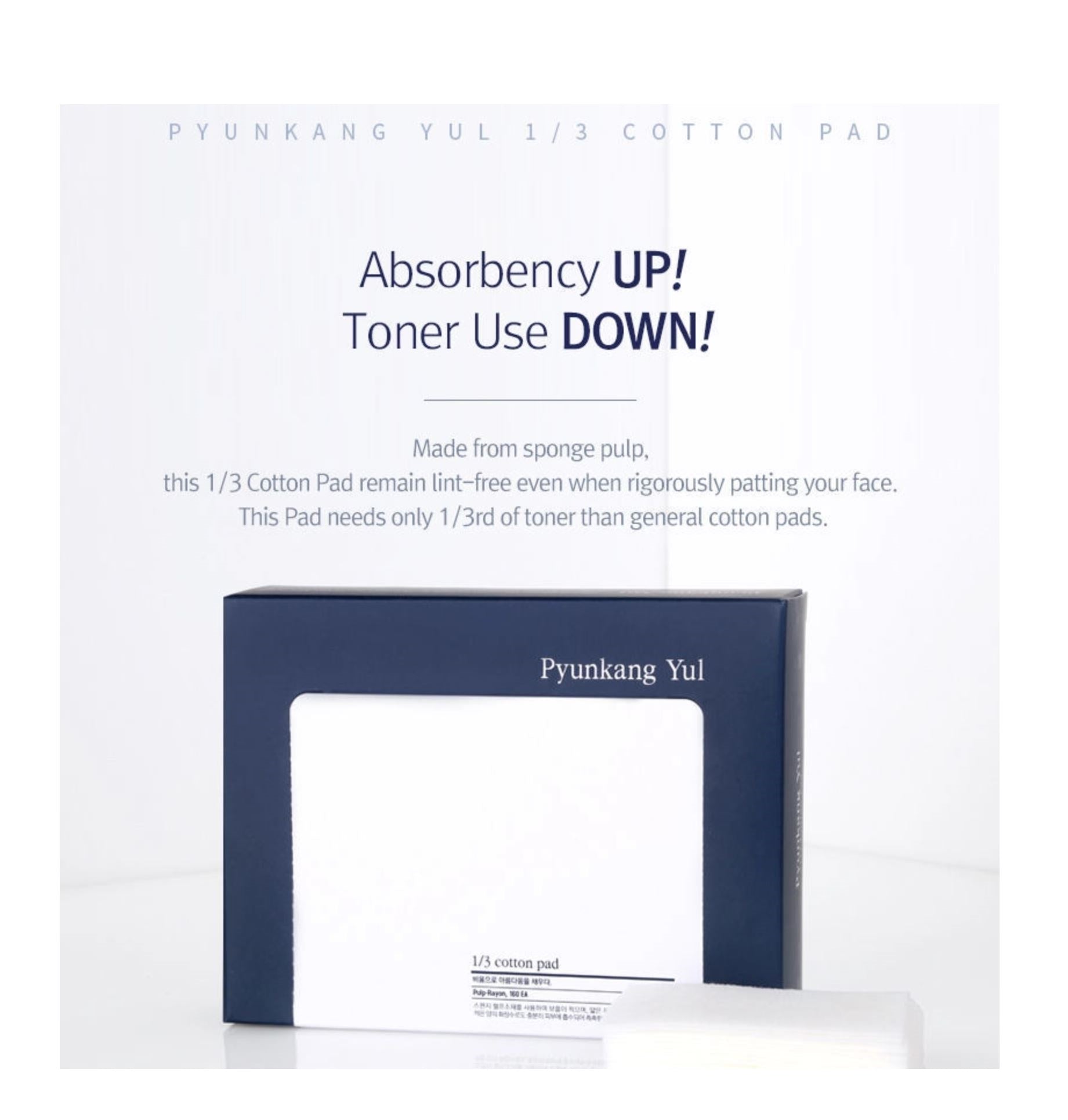 1/3 cotton pad 160ea (Pulp-Rayon)